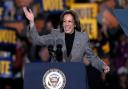 Ms Harris speaks to voters in Michigan (Carlos Osorio/AP)