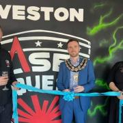 Mayor Cllr Ciaran Cronnelly at the Laser Quest opening in Weston