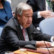 United Nations Secretary-General Antonio Guterres speaks during a Security Council meeting at UN HQ (Seth Wenig/AP