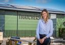 Eleanor Thatcher at Myrtle Farm pictured in front of the newly installed solar panels.