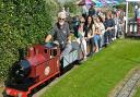 Engine driver, Bob Bullock, takes passengers on 'Dylan' in 2012.