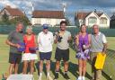 The finalist face the camera at Woodlands LTC's Les Treen Mixed Doubles