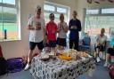 Cheddar Tennis Club intra club tournament winers Bailey Axon, Ruth Rogers and runners-up Denise Davidson, Jamie Franklin-Smith.