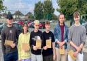 The King Alfred School Academy students receiving their A level results.