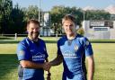 Weston RFC head coach Dave Burge with Jay Davis.