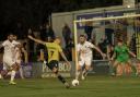 Ryan Blackman goes close to an equaliser against Weston. Picture: JIM STANDEN