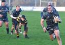 Tom Broom scores for Winscombe RFC at Keynsham.