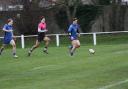 Scrum-half Jack Press scoring Weston’s first try against Brixham.