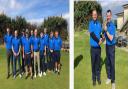 Left: The Weston Avalon B team before the game. Right: Matt Cassidy receives his trophy for winning the Winter Eclectic