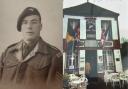 George Nott, of the 6th Airborne Division (left) and Café Gondrée, the first home liberated in Normandy.