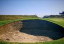 The walls of the bunkers on 7th have been revetted with synthetic material