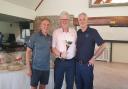 From left to right: Jason Eaton (Cadbury House), Richard Hughes (closest pin winner), and Dan Wilmot (brother of Mark Wilmot)