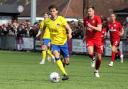 Weston's Jamie Soule on the ball against Worthing during the final game of last season