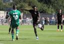 Weston's latest signing Dylan Kadji in action against Yeovil