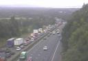 Lanes are closed on the M5 southbound in North Somerset.