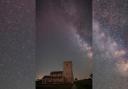 Milky way over a small Church near High Ham.