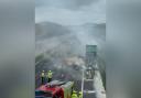 A photo showing fire crews dealing with the incident on the M5