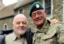 Nick with Anthony Hopkins on the set of King Lear