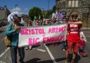 People protesting against the airport's expansion