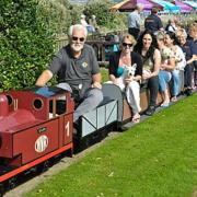 Engine driver, Bob Bullock, takes passengers on 'Dylan' in 2012.