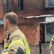 Firefighters tackled a blaze at a fish 'n' chip shop today in Weston.