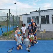 Weston Tennis Club's under- 10s with head coach Jamie Allen.