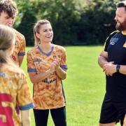 Former Lioness Karen Carney joined Cheddar AFC for the launch of the club's ‘grate’ new kit.