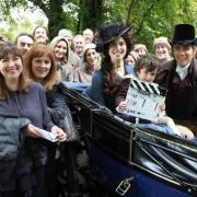 The film crew was spotted filming in Cheddar.