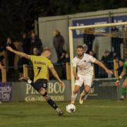 Ryan Blackman goes close to an equaliser against Weston. Picture: JIM STANDEN