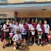 The Spartans on their march in 2021 with which they managed to raise over £3000