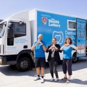 Left to right:  Andy Evans, CEO of Dentaid, Carly Troullis of The Health Lottery, Jill Harding, communications manager at Dentaid