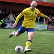 Lloyd Humphries during Weston's last game of the 2023/24 season against Worthing.