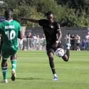 Weston's latest signing Dylan Kadji in action against Yeovil