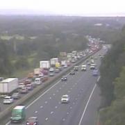 Lanes are closed on the M5 southbound in North Somerset.