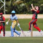 Ella bowling at the WACA