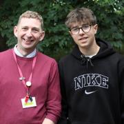 Charlie Phippen celebrating his results