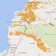 The map shows the area covered by the flood warning