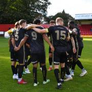 Weston-super-Mare AFC before the Vanarama National League South match Welling United FC vs Weston-super-Mare AFC at J Hearnden Skip Hire Community Stadium, Welling, Kent, United Kingdom on 05 October 2024