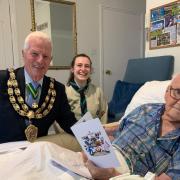 Weston-super-Mare Mayor, councillor John Crockford-Hawley, with Arthur Steel