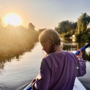 Paddleboarding on Taunton and Bridgwater Canal by Geri Mounter