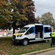 A police officer on Alexandra Parade in Weston-super-Mare town centre