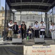 The band on stage during the festival