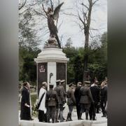 WW1 Grove Park memorial unveiling, colorized