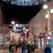 Christmas lights in Weston-super-Mare town centre