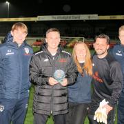 Scott Bartlett celebrates his award