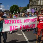 People protesting against the airport's expansion