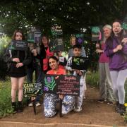 Shruti Bhoyar with a group of volunteers at the community garden