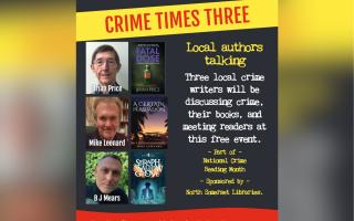 Crime writing event sponsored by North Somerset libraries to be held at Clevedon Library on June 21.