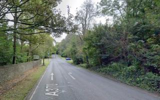 A stretch of the road near Brockely Combe