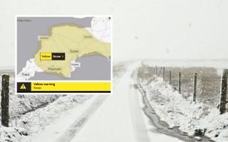 Snow warning issued from the Met Office for tomorrow across the South West.